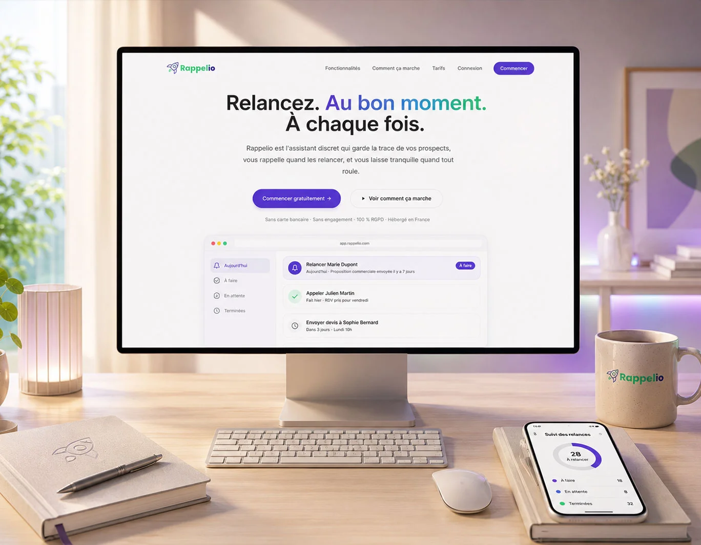Rappelio, agent IA & app mobile