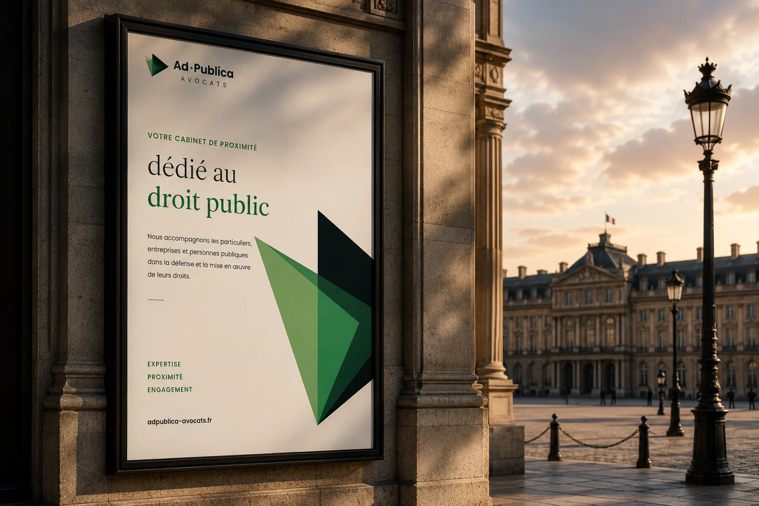 Affiche extérieure dédiée au droit public