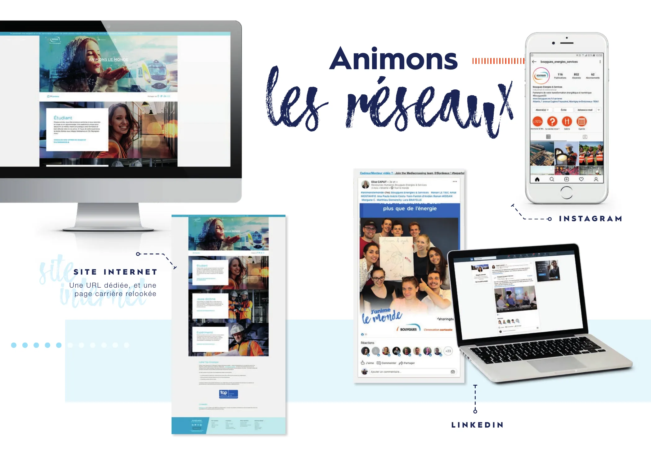 Site internet, Instagram et LinkedIn Animons le monde