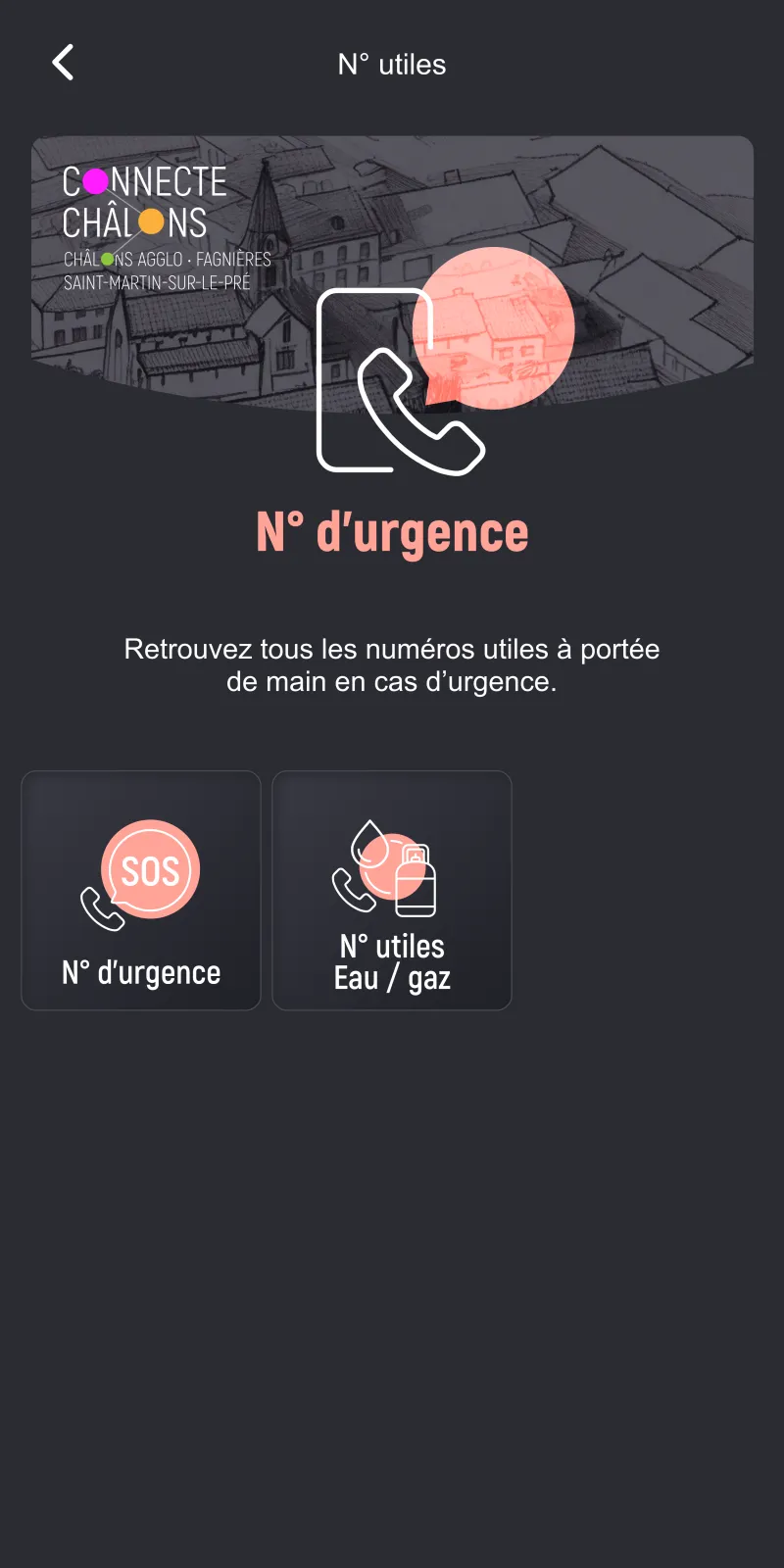 Écran numéros utiles et services