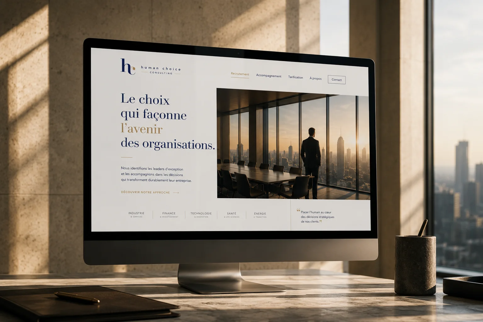Site Human Choice : visuel d'ouverture