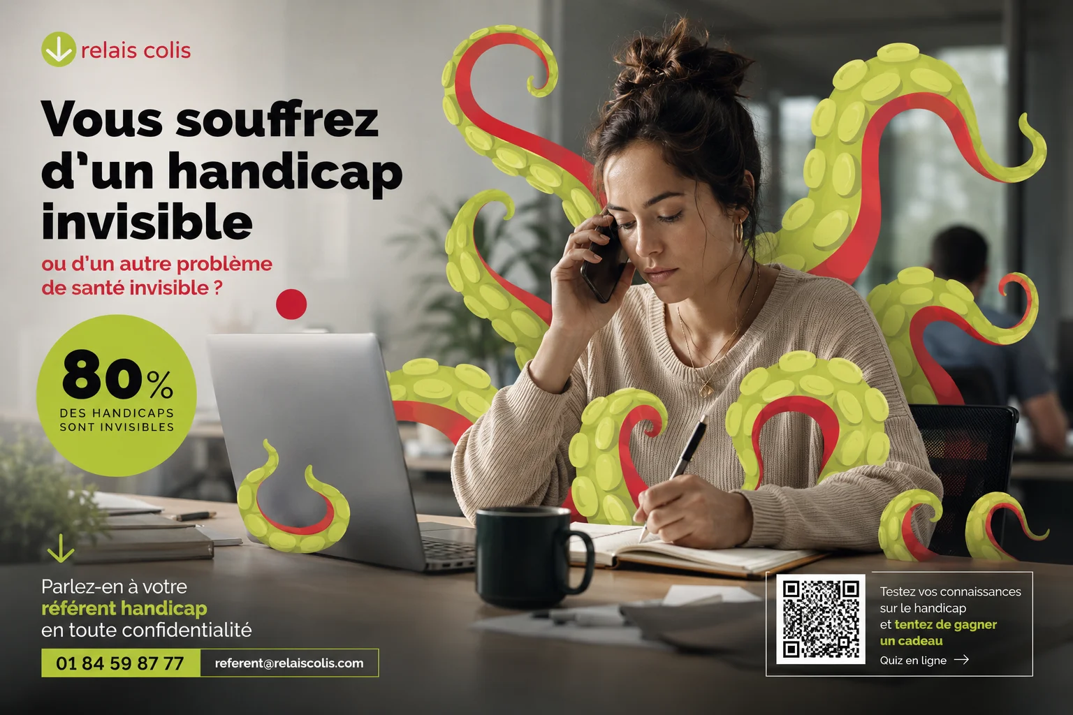 Déclinaison campagne handicap invisible : ensemble des supports distribués